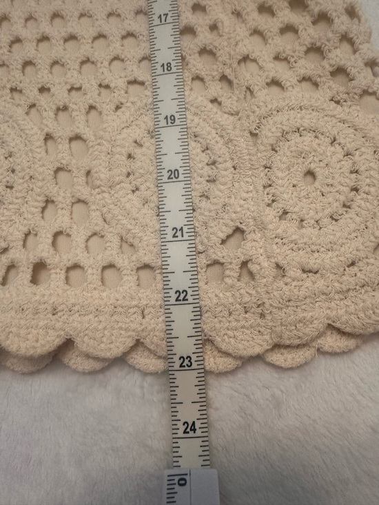 Adiva Crochet Tank Top Medium Cream Boho Crochet Sleeveless Summer - Picture 2 of 7